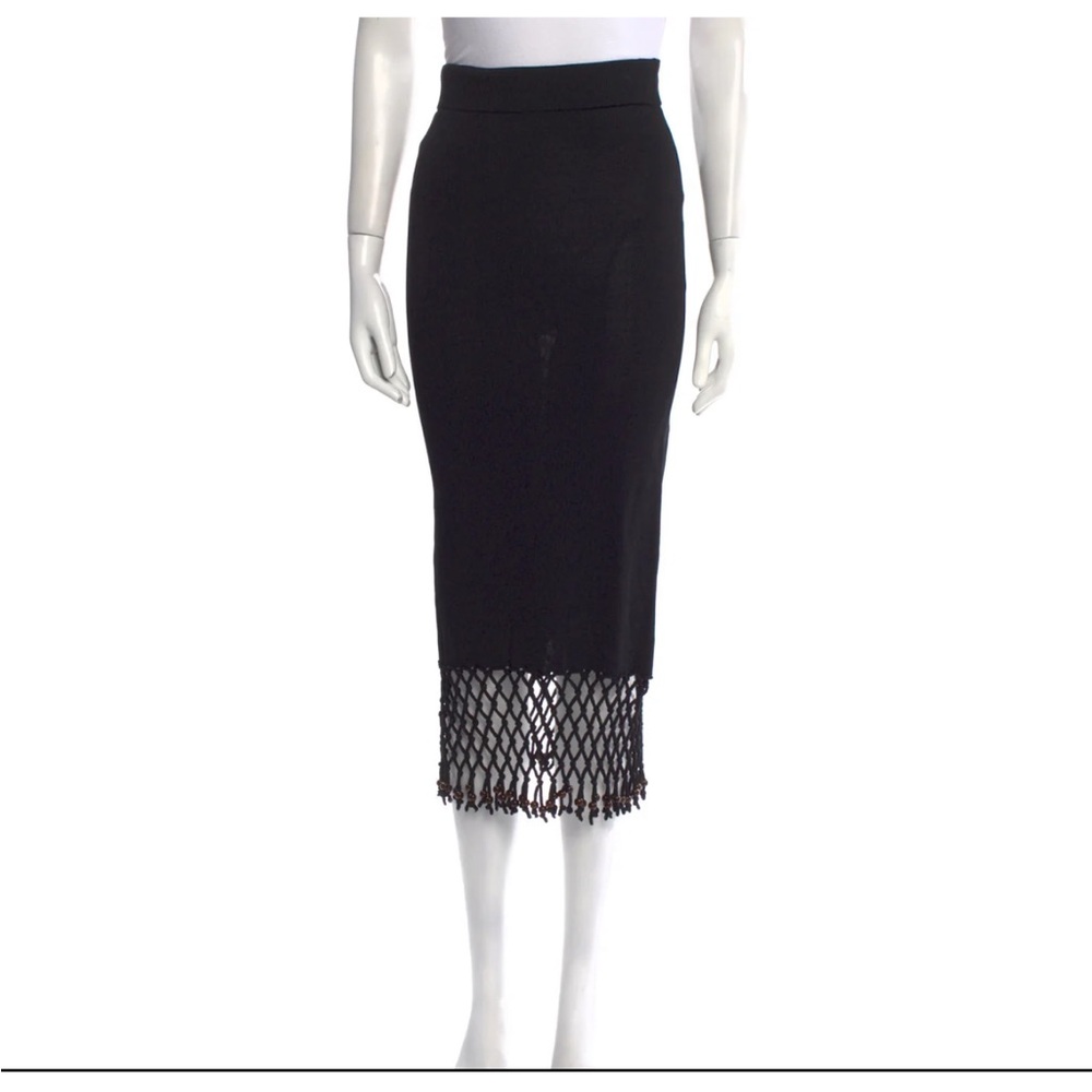 Staud Beaded Accents Midi Skirt